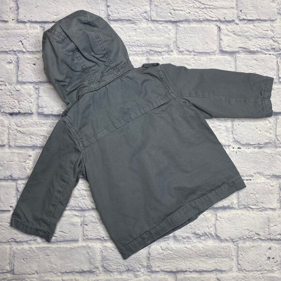 babyGap Hooded Trench Coat in a Grey Blue - Picture 6 of 8